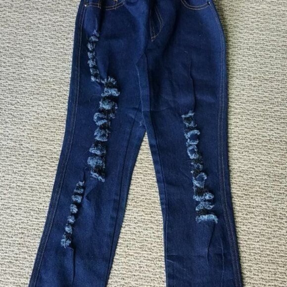 Jeans Legging Jeggings Skinny Pants Distressed BLUE WOMEN'S WOMAN'S SIZE SMALL - Picture 3 of 11